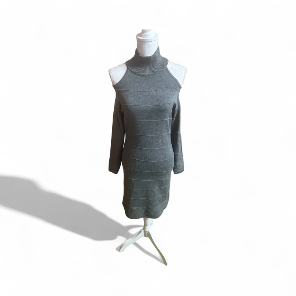 🩶 Dots Heather Gray Textured Sweater Dress | Size M | BNWT